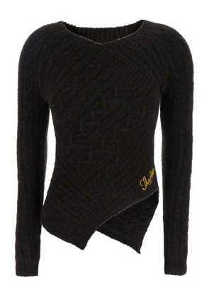 The Attico cable-knit asymmetric sweater - Brown