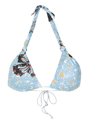 Clube Bossa Rings floral-print bikini top - Blue