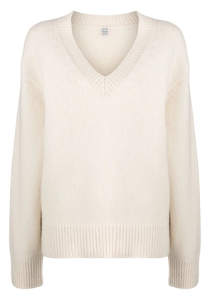 TOTEME V-Neck wool-cashmere jumper - Neutrals