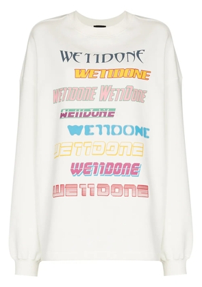 We11done logo-print crew-neck sweatshirt - White
