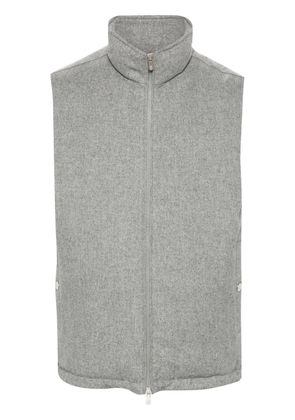 Brunello Cucinelli high-neck wool gilet - Grey