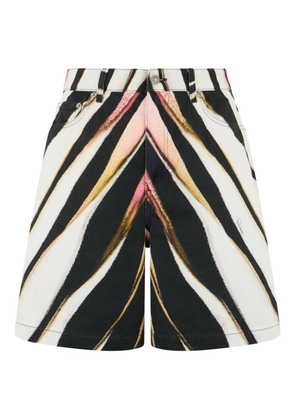 Roberto Cavalli zebra-print denim shorts - Black