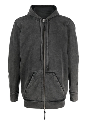 11 By Boris Bidjan Saberi faded long-sleeved cotton hoodie - Grey