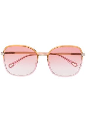 Chloé Eyewear Franky oversized square-frame sunglasses - Yellow