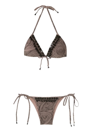 Amir Slama embellished triangle bikini set - Neutrals