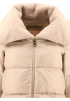 Herno faux-fur collar quilted jacket - Neutrals