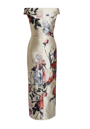 ERDEM floral-print satin maxi dress - Neutrals