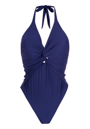 Amir Slama V-neck swimsuit - Blue