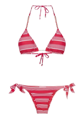 Amir Slama embellished pearl triangle bikini - Red