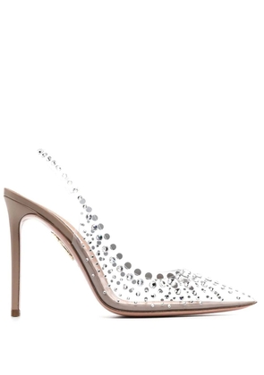 Aquazzura Starburst 105mm pointed-toe pumps - Neutrals