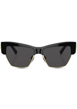 Dolce & Gabbana Eyewear logo-plaque cat-eye sunglasses - Black
