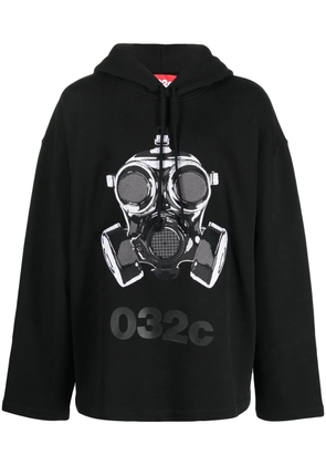 032c graphic-print drop-shoulder hoodie - Black