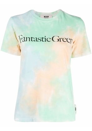 MSGM slogan-print cotton T-shirt - Green