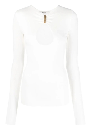 MANURÍ cut-out detail long-sleeve top - White