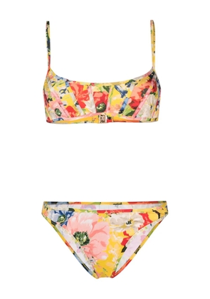 ZIMMERMANN Alight floral-print bikini - Yellow