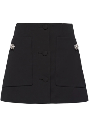 Prada crystal-embellished wool skirt - Black