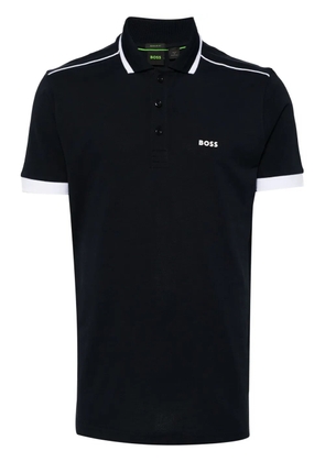 BOSS logo-print cotton polo shirt - Blue