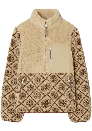 Tory Burch T Monogram fleece jacket - Neutrals