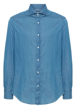 Brunello Cucinelli long-sleeve cotton shirt - Blue