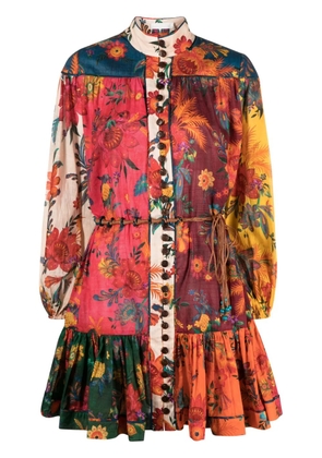ZIMMERMANN floral-print belted mini dress - Red
