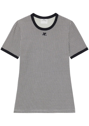 Courrèges contrasting-trim cotton T-shirt - Black