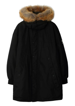Burberry faux-fur-hood parka coat - Black