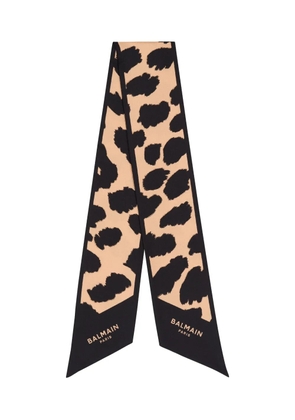 Balmain leopard-print silk bandana - Neutrals