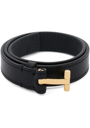 TOM FORD T-hinge leather bracelet - Black