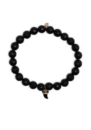 Sydney Evan 14kt yellow-gold Horn beaded diamond bracelet - Black