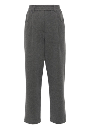 Brunello Cucinelli cropped tapered track pants - Grey