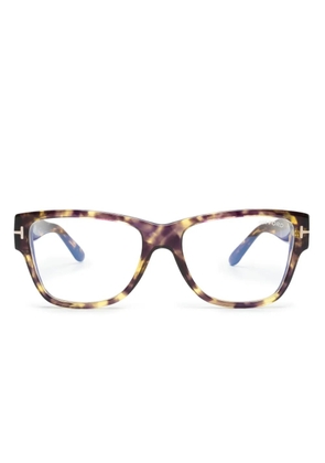 TOM FORD Eyewear tortoiseshell-effect square-frame glasses - Brown