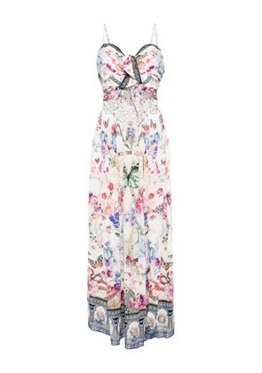 Camilla double tie front dress - White