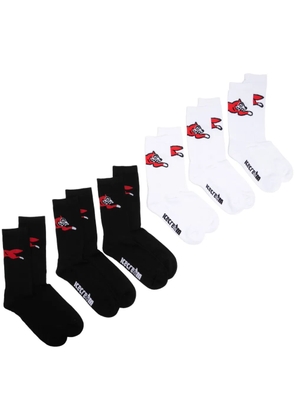 ICECREAM intarsia-knit logo socks - White