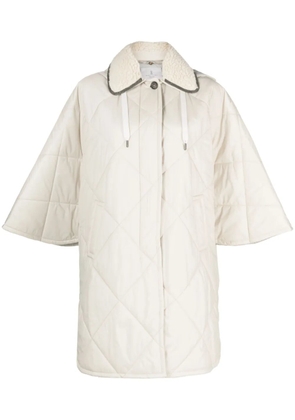 Brunello Cucinelli wide-sleeve quilted coat - Neutrals