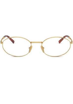 Prada Eyewear metallic oval-frame glasses - Gold