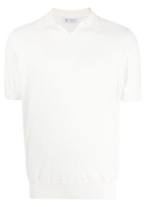 Brunello Cucinelli fine-knit cotton polo - White