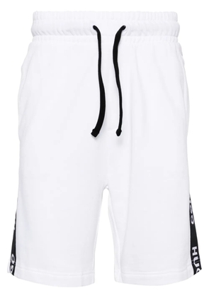 HUGO Sporty logo-tape cotton shorts - White