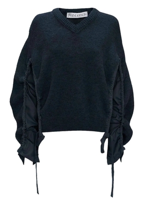 JW Anderson ruched-detail wool-blend jumper - Blue