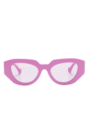 Gucci Eyewear tortoiseshell-effect geometric-frame glasses - Pink