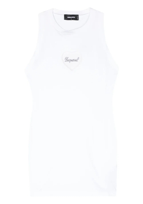 DSQUARED2 logo-embellished cotton mini dress - White