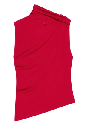 Courrèges asymmetric jersey top - Red