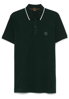 BOSS logo-patch polo shirt - Green