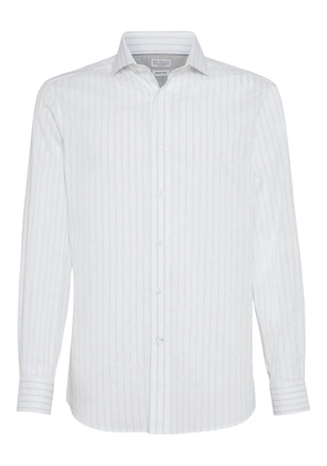 Brunello Cucinelli striped cotton shirt - White