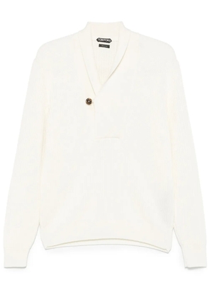 TOM FORD shawl collar sweater - White