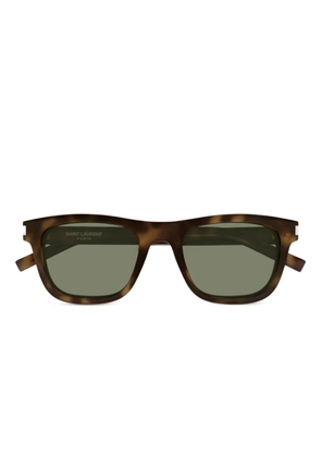 Saint Laurent Eyewear logo-engraved sunglasses - Brown