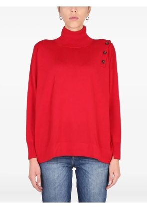 Stefano Mortari button turtleneck sweater - Red