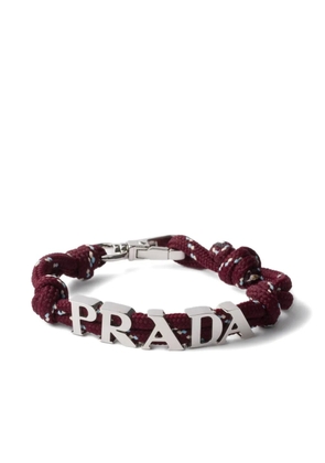 Prada logo cord bracelet - Red