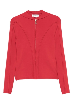 Victoria Beckham zip-front panelled cardigan - Red