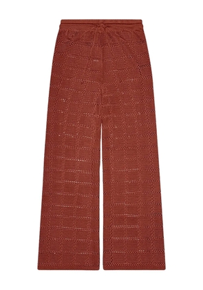 Calle Del Mar grid-pattern knitted trousers - Red