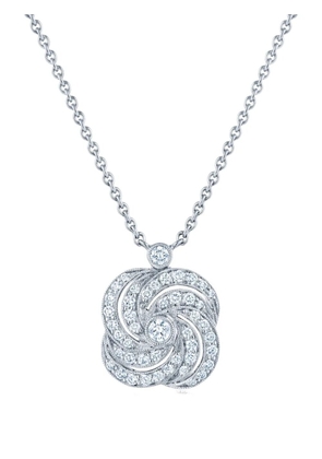KWIAT 18K white gold Splendor Clover Swirl diamond pendant necklace - Silver